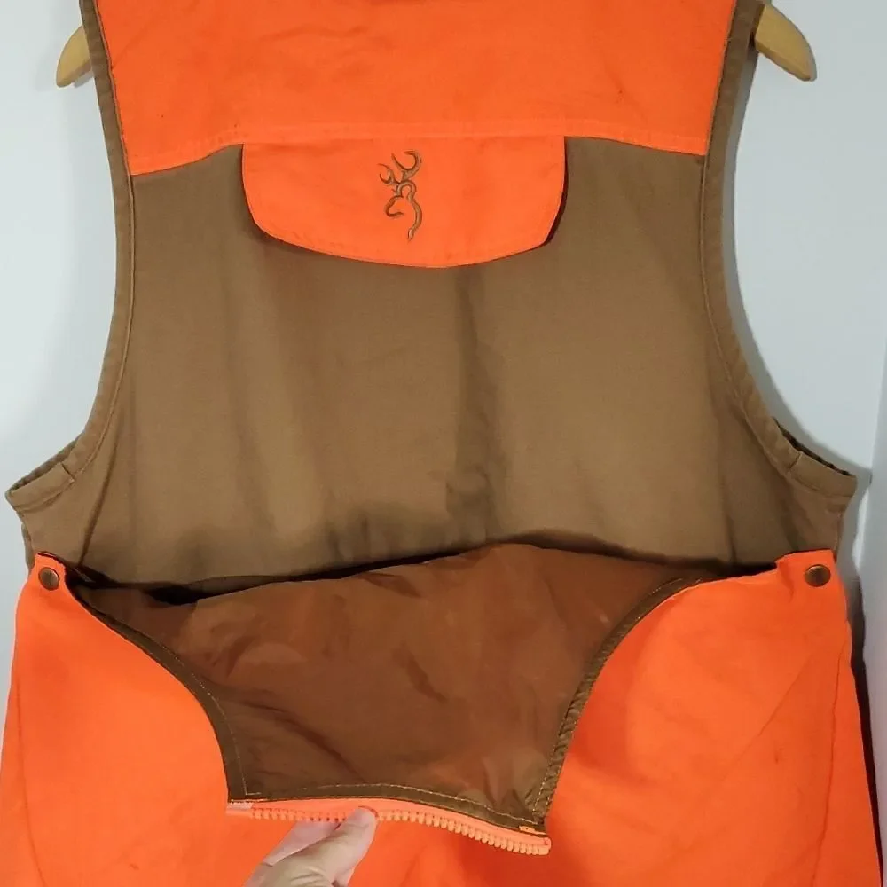Browning Upland Vest Blaze Orange and Tan Pheasant Hunting Vest Men's S